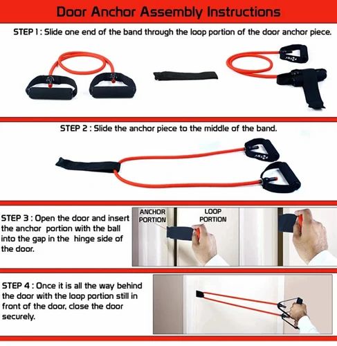 FITSY Resistance Toning Tube with Handles, Door Anchor & Carry Bag – Full Body Home Workout Band